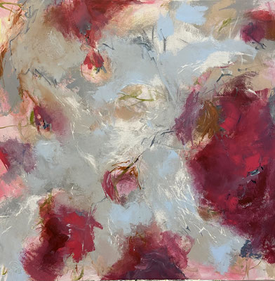 "Der Hauch des Frühlings" Acryl auf Leinwand, 100x100 cm, Pinseltechnik