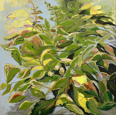 "Vegetation" Acryl auf Leinwand, 100x100 cm, Pinseltechnik