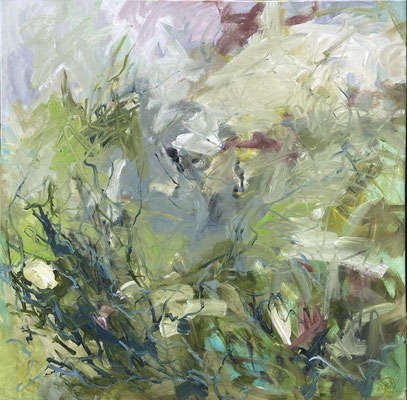 "Grün", Acryl auf Leinwand, 100x100 cm, Pinseltechnik