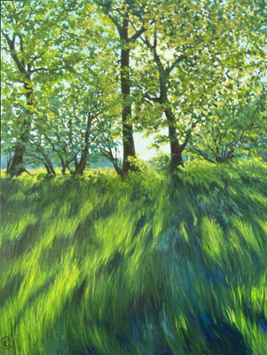 " Im Mai", Öl auf Leinwand, 100x130 cm, Pinseltechnik