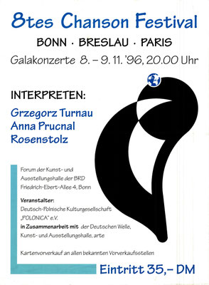 Plakat:  08. Chansonfestival 1996