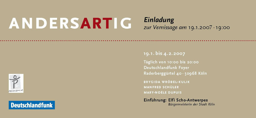 Polonica e.V.  Einladung zur Vernissage AndersArtig 2007 
