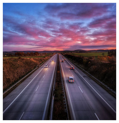 Highway Sunset...unterwegs auf der Autobahn Dresden - Prag