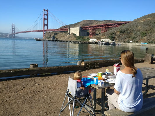 unser traumhafter Frühstücksplatz in San Francisco