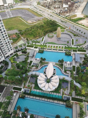 Apartmentkomplex am Hafen von Johor Bahru