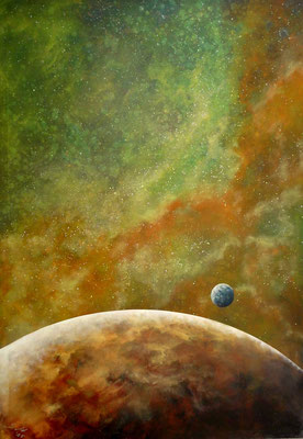 "Copper nebula", 90 x 130 cm