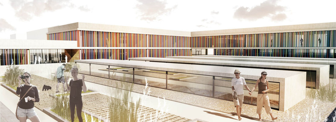 Scuola Secondaria nel quartiere del Fuencarral - Madrid - Vista copertura centro sportivo