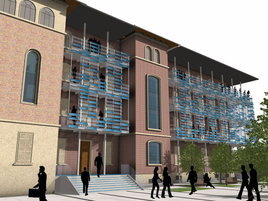 Concorso per la nuova sede di Confindustria Cuneo - Ex Casa Betania - Italy - Esterno 2 / capogruppo Arch. Mezzabotta, in collaborazione con Arch. Massimino