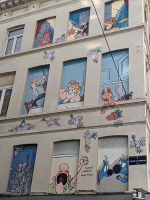 Brüssel Comicwände Fenster