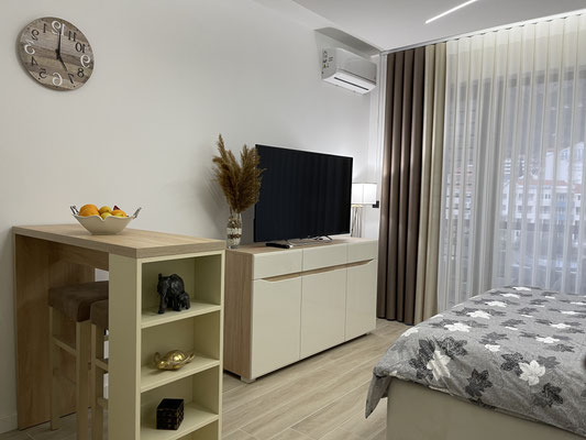 Détails intérieurs avec Smart TV.