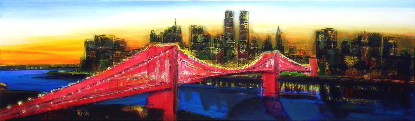 Brooklyn Bridge,  50 x 170 cm,  Acryl auf Leinwand, Mischtechnik, / verkauft / 