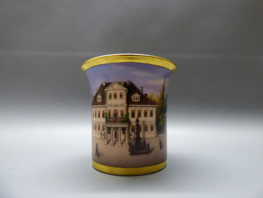 Biedermeier Ansichtentasse Residenz v. Prinz v. Sachsen Coburg Gotha