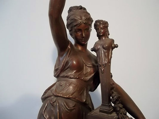 Jugendstil ~ 1890 H 56,5cm Bronze-Spritzguss