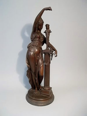 Jugendstil ~ 1890 H 56,5cm Bronze-Spritzguss