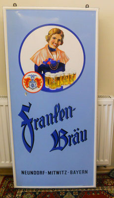 Riesiges Email-Schild Franken-Bräu Mitwitz