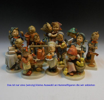 Hummelfiguren in verschiedenster Grösse, Ausführung, Herstellungsjahr finden Sie bei uns im Geschäft