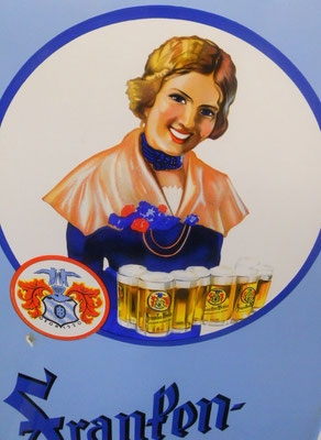 Riesiges Email-Schild Franken-Bräu Mitwitz