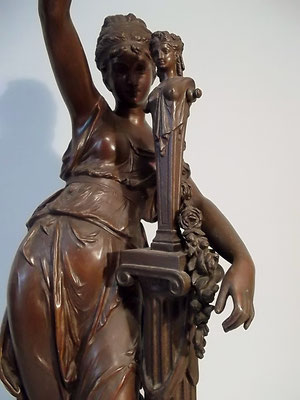 Jugendstil ~ 1890 H 56,5cm Bronze-Spritzguss