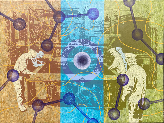 immer wieder aufstehen 3, 2025, Öl auf Leinwand, 150 x 110 cm (Privatbesitz, Mühlheim)