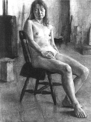 50.0×65.0cm  charcoal paper・charcoal  「nude woman」 / College Buying