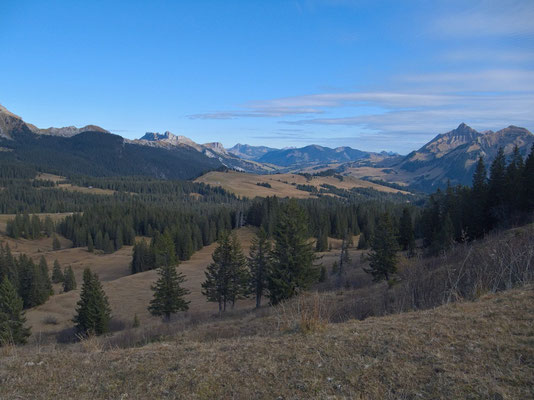 Das Hochmoorgebiet Habkern - Sörenberg. Rechts das Tannhorn.