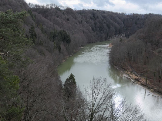 Saane südlich des Viadukts von Grandfey