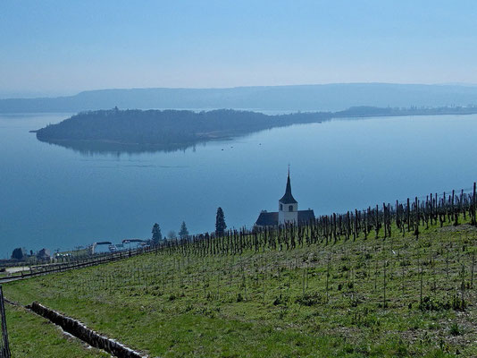 Kirche von Ligerz und St. Petersinsel