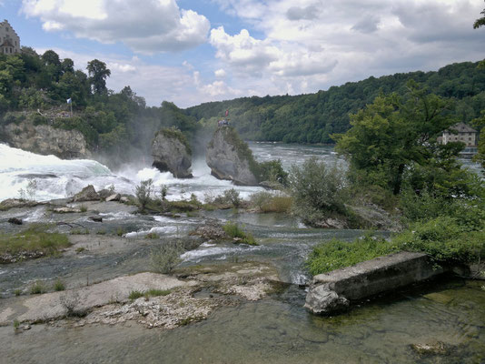 Die beiden Felsen mitten im Rheinfall