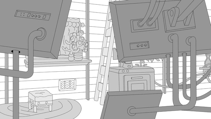 Background Layout Design for The Midnight Gospel on Netflix. Created at Titmouse Animation Studio.