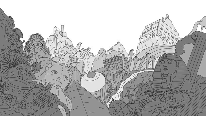 Background Layout Design for The Midnight Gospel on Netflix. Created at Titmouse Animation Studio.