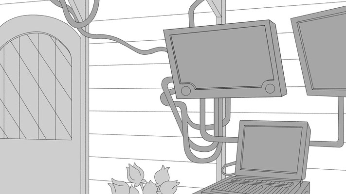 Background Layout Design for The Midnight Gospel on Netflix. Created at Titmouse Animation Studio.