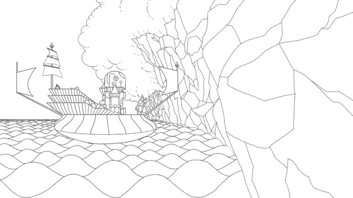 Background Layout Design for The Midnight Gospel on Netflix. Created at Titmouse Animation Studio.