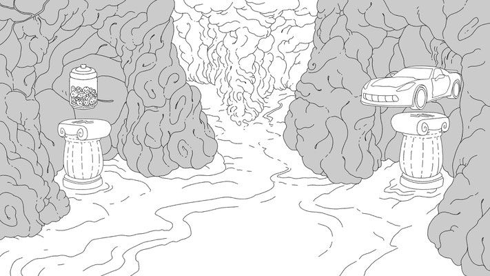 Background Layout Design for The Midnight Gospel on Netflix. Created at Titmouse Animation Studio.