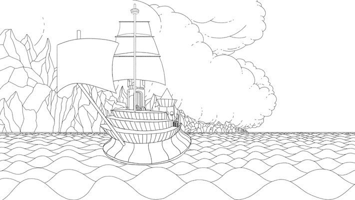 Background Layout Design for The Midnight Gospel on Netflix. Created at Titmouse Animation Studio.