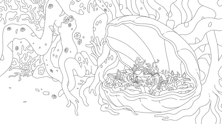 Background Layout Design for The Midnight Gospel on Netflix. Created at Titmouse Animation Studio.