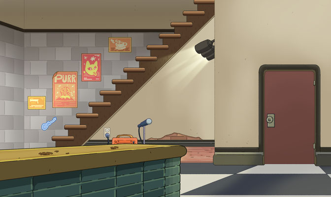 Background Design & Paint for Cool Cats The Milk Chug Series. Created for Titmouse, Inc. 