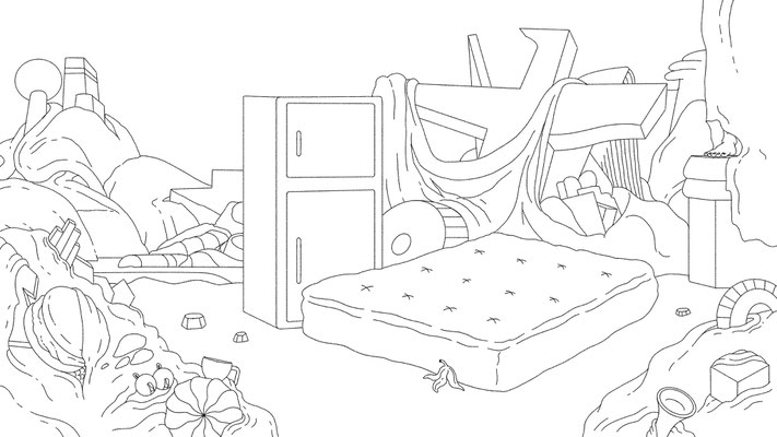 Background Layout Design for The Midnight Gospel on Netflix. Created at Titmouse Animation Studio.