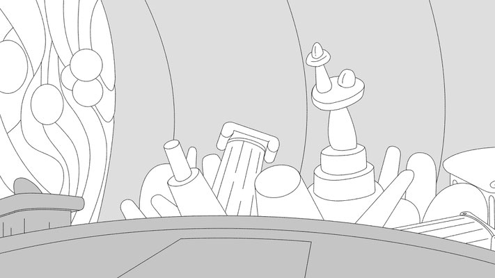 Background Layout Design for The Midnight Gospel on Netflix. Created at Titmouse Animation Studio.