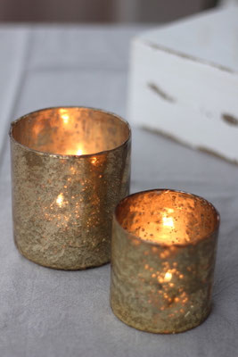 Antik goldener Teelichthalter für Vintage Hochzeitsdeko Tischdekoration