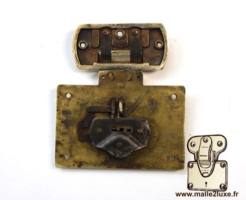 Genuine vintage brass lock for trunks and suitcases.