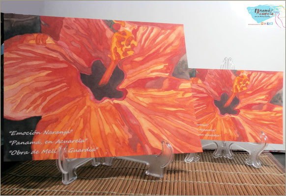 Modelo: "Emoción Naranja", reproducción de diseño de flor conocida como “Papo o Cayena” un vibrante tono naranja, que llena de emoción, en. 2 Tamaños disponibles: 8.5x11 y 5x7.