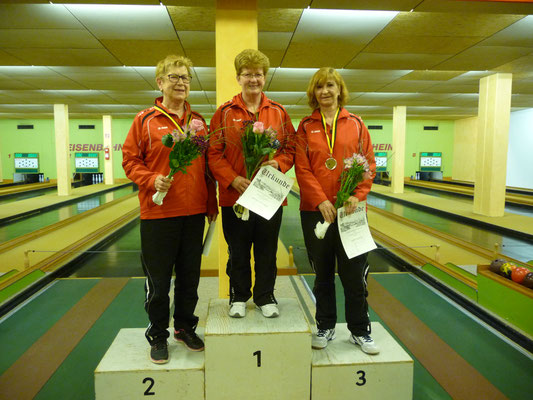 1. Platz Stefanie Dreier, 2. Platz Sabine Kölbel, 3. Platz Ursula Krey