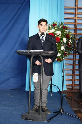Presidente del C. de Alumnos sr. Tomás Aguilar