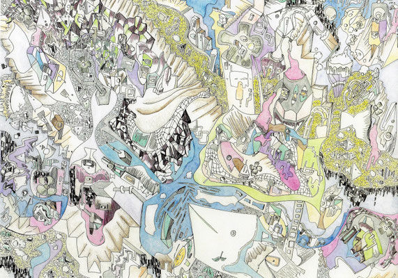 「光る夢の海を泳ぐ魚」 2014.3 (409mm×318mm)