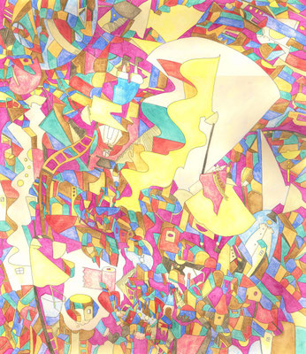 「秘密基地にスポットライト」 2015.4 (530mm×455mm)【SOLD OUT】