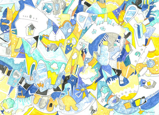 「青空ゆらゆらヨット感覚」2019.9 409mm×328mm