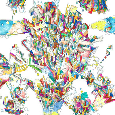 shabel 3rd EP「TRUE/FALSE」ジャケットデザイン(300mm×300mm）2017.12
