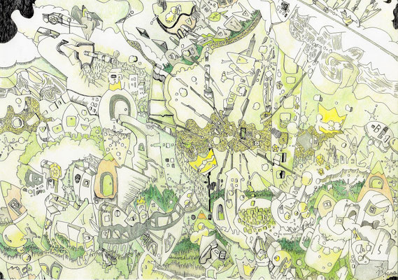 「ビアフィルター越しに映る夢」 2014.3 (409mm×318mm)
