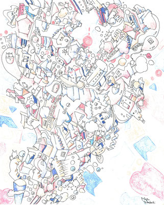 「淡く空に伸びてゆけ」2019.7 409mm×328mm