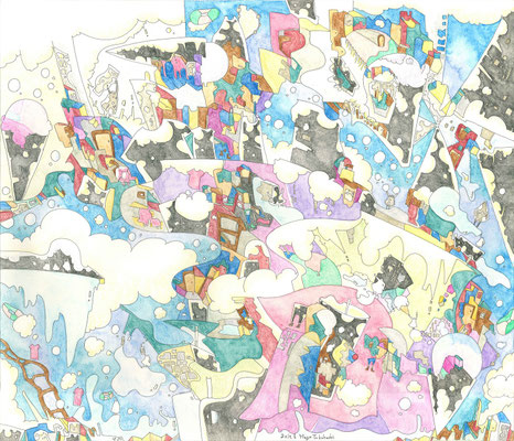 「夜があふれて」 2014.7(530mm×455mm)